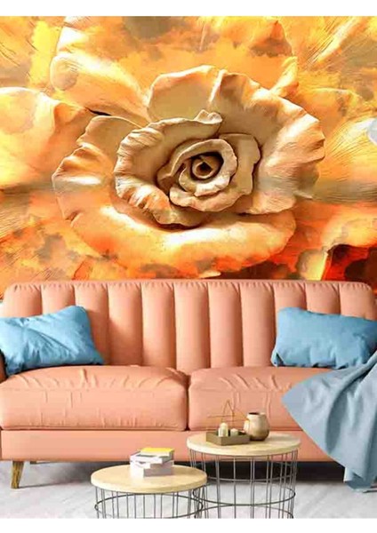 3 Boyutlu Gül Desenli Isı ve Ses Yalıtımlı Sağlıklı Tekstil Duvar Kağıdı fiyatları
