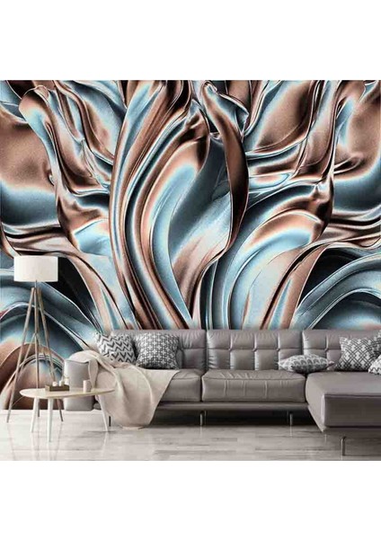 3 Boyutlu Renk Dalga Desenli Isı ve Ses Yalıtımlı Sağlıklı Tekstil Duvar Kağıdı fiyatları