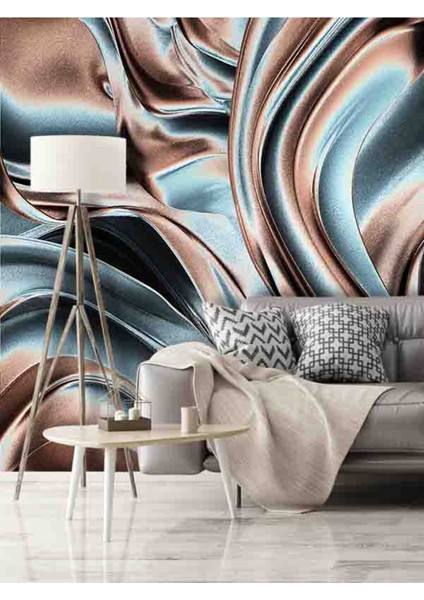3 Boyutlu Renk Dalga Desenli Isı ve Ses Yalıtımlı Sağlıklı Tekstil Duvar Kağıdı modelleri