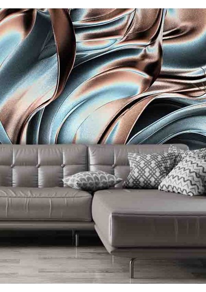 3 Boyutlu Renk Dalga Desenli Isı ve Ses Yalıtımlı Sağlıklı Tekstil Duvar Kağıdı fırsatları