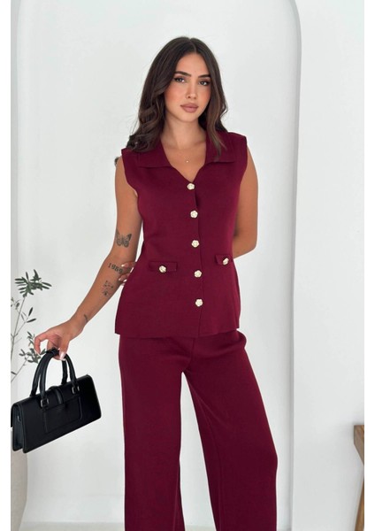 Şık ve Rahat: Triko Yelek & Pantolon Takım (Kolsuz Triko Set) 66018 modelleri
