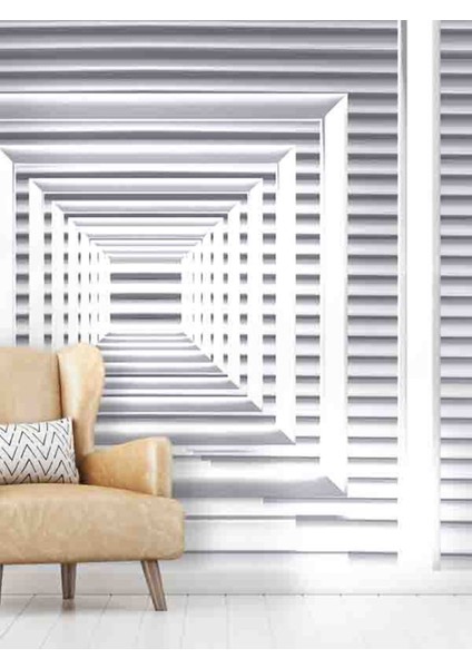 3 Boyutlu Dikdörtgen Desenli Isı ve Ses Yalıtımlı Sağlıklı Tekstil Duvar Kağıdı modelleri