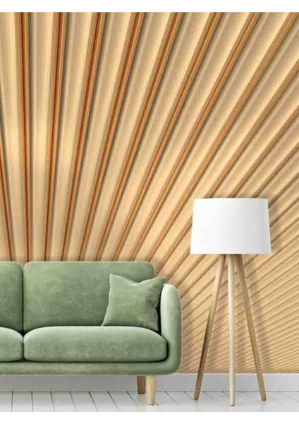 3 Boyutlu Yelpaze Desenli Isı ve Ses Yalıtımlı Sağlıklı Tekstil Duvar Kağıdı fırsatları