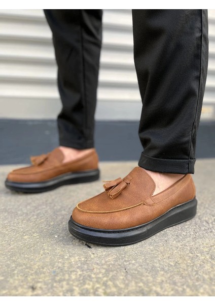 JY154 Blaze Bağcıksız Püsküllü Cilt Erkek Günlük Spor Klasik Ayakkabı Cst - Taba fiyatları