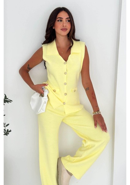 Şık ve Rahat: Triko Yelek & Pantolon Takım (Kolsuz Triko Set) 66018