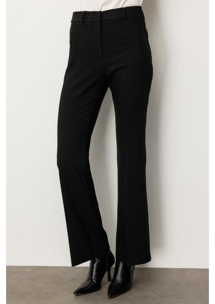 Kadın Fleto Cepli Ispanyol Paça Pantolon 5095 Siyah modelleri