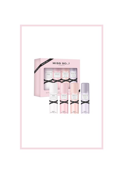 Miss So Mini Galore Parfüm Mist Hediye Seti 4 x 50 ml Kadınlar İçin Farklı Aromalarla Şımartıcı Deneyim
