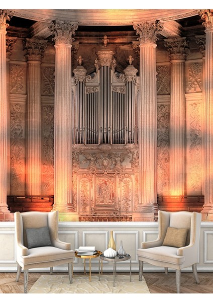 Saray Desenli Isı ve Ses Yalıtımlı Sağlıklı Tekstil Duvar Kağıdı