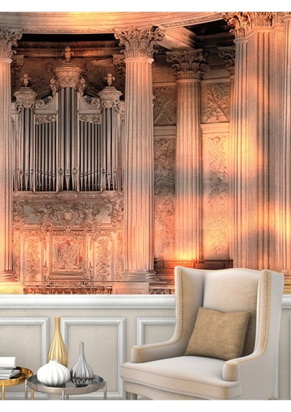 Saray Desenli Isı ve Ses Yalıtımlı Sağlıklı Tekstil Duvar Kağıdı modelleri