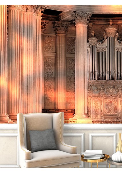 Saray Desenli Isı ve Ses Yalıtımlı Sağlıklı Tekstil Duvar Kağıdı fırsatları