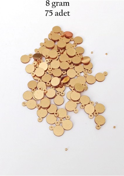 Oya Abiye Bileklik Kolye Pleksi Metalik Plastik Pul Altın Renk 8 Gram 75 Adet - BNC493