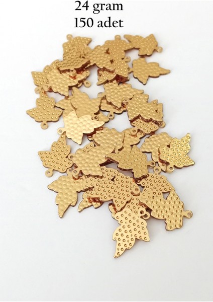 Oya Abiye Bileklik Kolye Pleksi Metalik Plastik Pul Altın Renk 24 Gram 150 Adet - BNC549