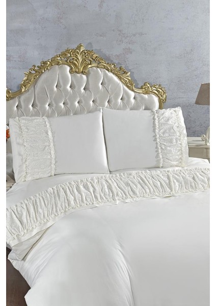 Zerrin Dantelli Çeyizlik Nevresim Takımı Krem fiyatları