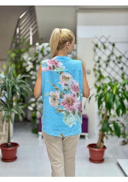 LS8819A Kolsuz Pamukketen Cepli Italyan Bluz Mavi fırsatları