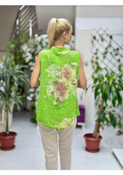 LS8819A Kolsuz Pamukketen Cepli Italyan Bluz Yeşil fırsatları