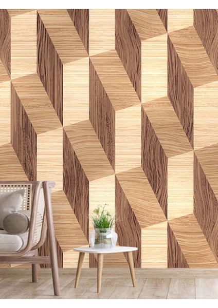 3 Boyutlu Ahşap Desenli Isı ve Ses Yalıtımlı Sağlıklı Tekstil Duvar Kağıdı fiyatları