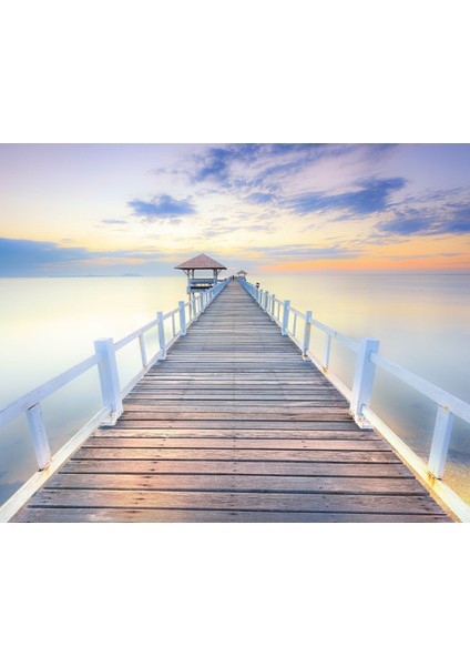 Deniz ve Iskele Köprüsü Desenli Isı ve Ses Yalıtımlı Sağlıklı Tekstil Duvar Kağıdı fırsatları