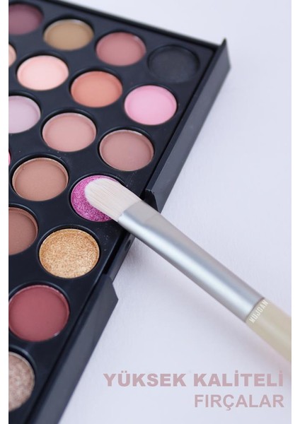 8'li Kiremit Renkli Fırça Bej Kılıflı Makyaj Fırça Seti indirimleri