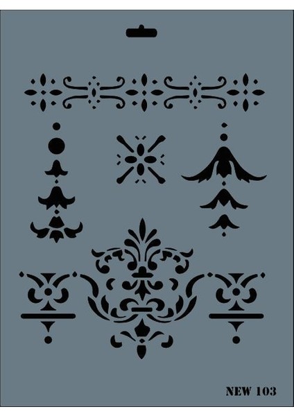 Rich New Seri N103 Stencil 35X25 cm