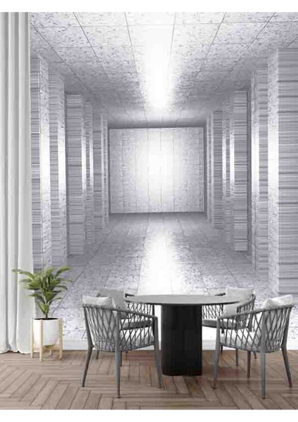 3 Boyutlu Tünel Desenli Isı ve Ses Yalıtımlı Sağlıklı Tekstil Duvar Kağıdı