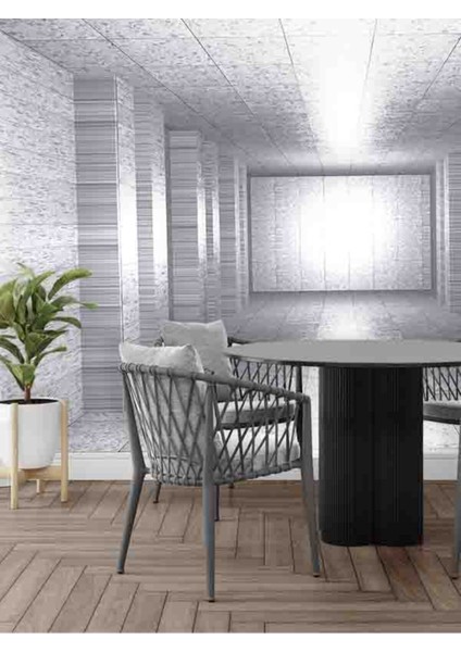 3 Boyutlu Tünel Desenli Isı ve Ses Yalıtımlı Sağlıklı Tekstil Duvar Kağıdı modelleri