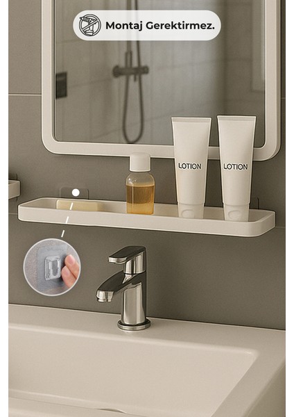 Moliette Yapışkanlı 5'li Banyo Aksesuar Seti - Beyaz fiyatları