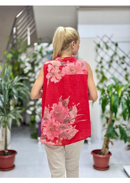 LS8819A Kolsuz Pamukketen Cepli Italyan Bluz Kırmızı modelleri