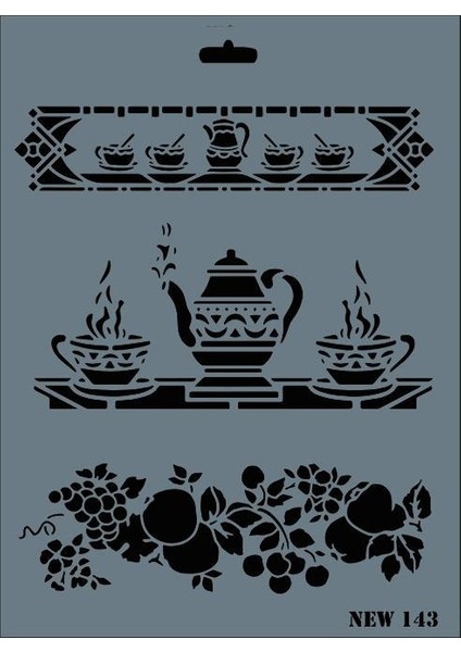 Rich New Seri N143 Stencil 35X25 cm