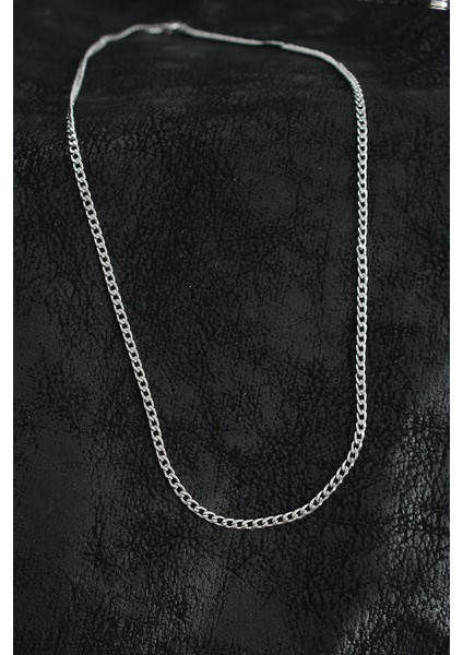 316L Çelik Ince Klasik Zincir Model Gümüş Renk Erkek Ke