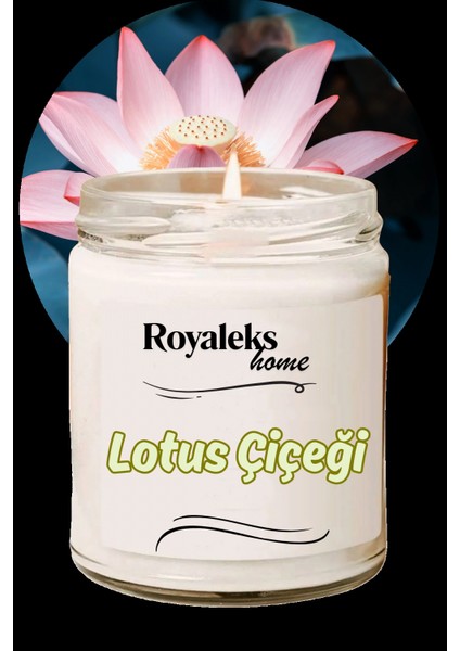 Doğal Özel Seri Kokulu Dekoratif Kavanoz Mum 210 cc - Lotus Esansı -