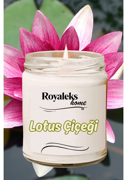 Doğal Özel Seri Kokulu Dekoratif Kavanoz Mum 210 cc - Lotus Esansı - modelleri