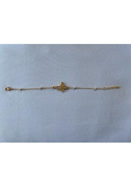 Kelebek Figürlü Bileklik Altın Renk modelleri