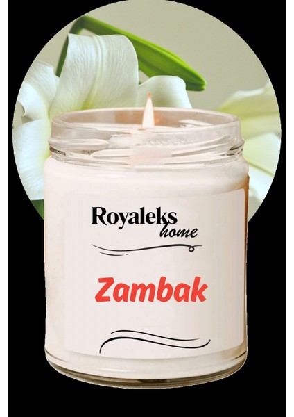 Doğal Özel Seri Kokulu Dekoratif Kavanoz Mum 210 cc - Zambak Esansı -