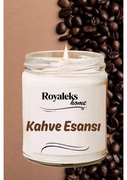 Doğal Özel Seri Kokulu Dekoratif Kavanoz Mum 210 cc - Kahve Kokusu Esansı - modelleri