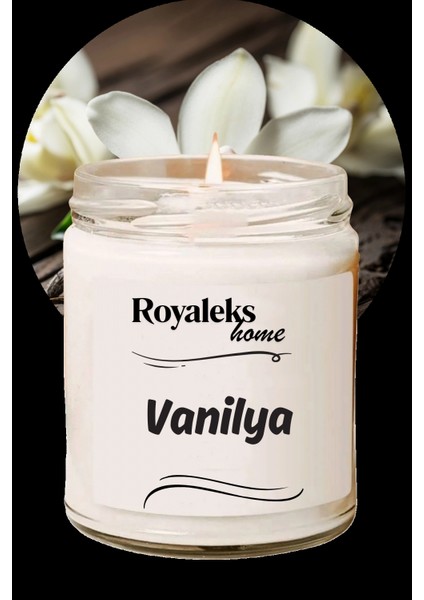 Doğal Özel Seri Kokulu Dekoratif Kavanoz Mum 210 cc - Vanilya -