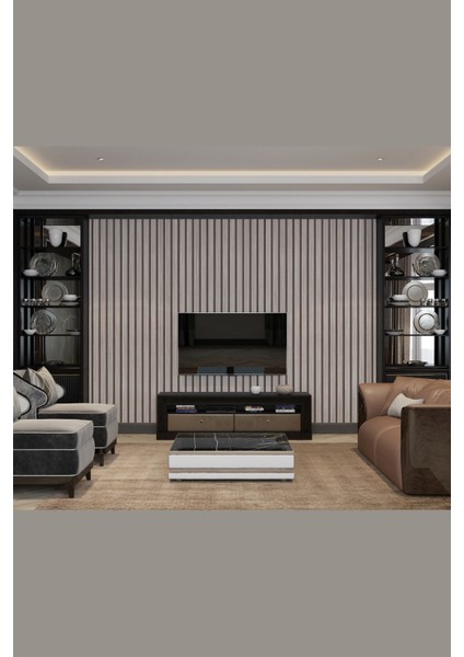 Ahşap Lambri Desenli Isı ve Ses Yalıtımlı Sağlıklı Tekstil Duvar Kağıdı fırsatları