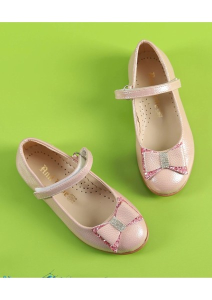 65351 Fiyonklu Taş Detaylı Bilek Cırtlı Kız Bebe Babet