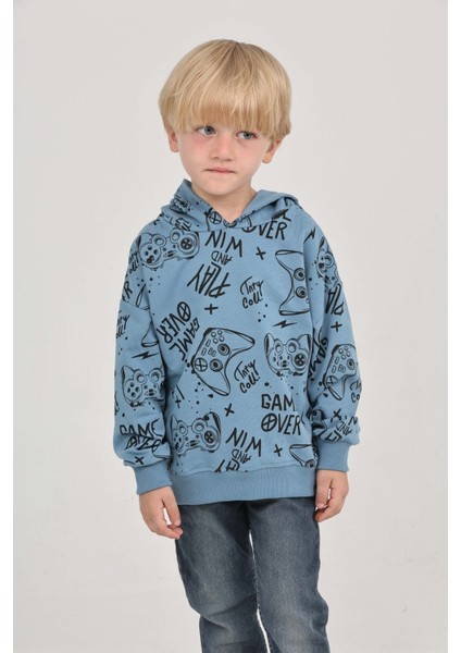 Erkek Çocuk Oyun Baskılı Sweatshirt modelleri