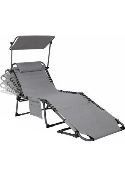 Kingcamp Magnolia B10 Plus Hands-Free Premium 7 Kademeli Katlanır Şezlong Grey