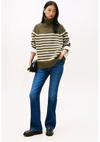 Kadın Orta Yüksel Bel Bootcut Fit Jean Pantolon - Mavi fiyatları