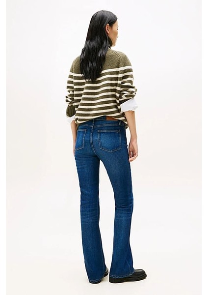 Kadın Orta Yüksel Bel Bootcut Fit Jean Pantolon - Mavi modelleri