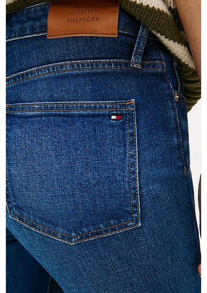 Kadın Orta Yüksel Bel Bootcut Fit Jean Pantolon - Mavi fırsatları