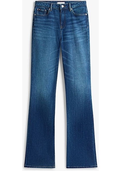 Kadın Orta Yüksel Bel Bootcut Fit Jean Pantolon - Mavi indirimleri