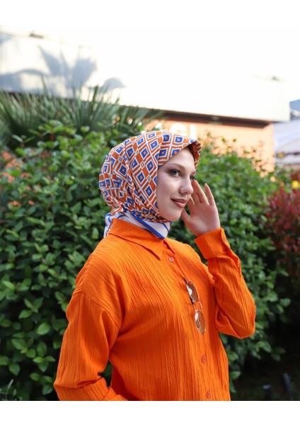 Nora Desenli Eşarp Turuncu