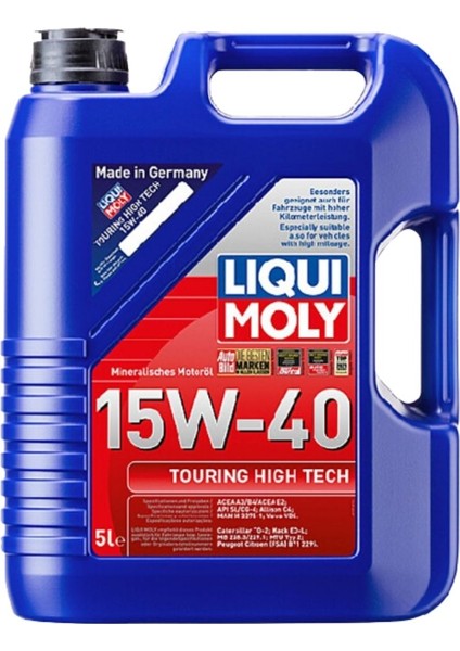 15W40 Motor Yağı Touring High Tec 5 Litre Liqui Moly