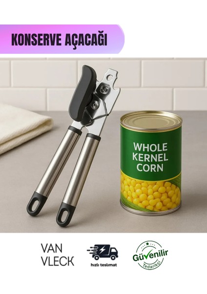 Paslanmaz Çelik Konserve, Kavanoz ve Şişe Açacağı – Pratik, Dayanıklı ve Ergonomik Mutfak Aparatı