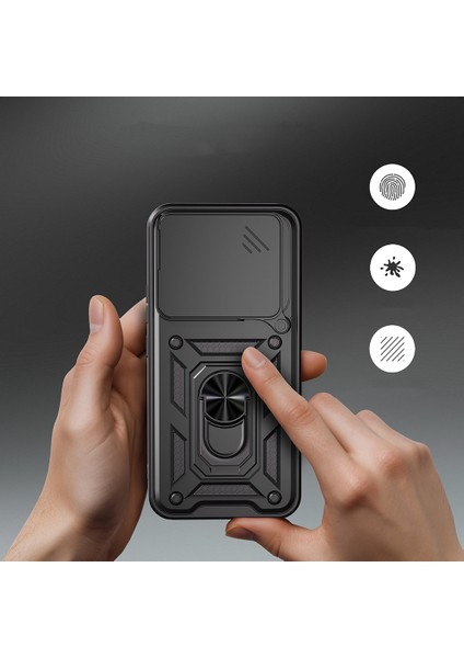 Honor 400 Kılıf Magnetik Standlı Kamera Korumalı Zore Sürgülü Kapak - Mavi indirimleri