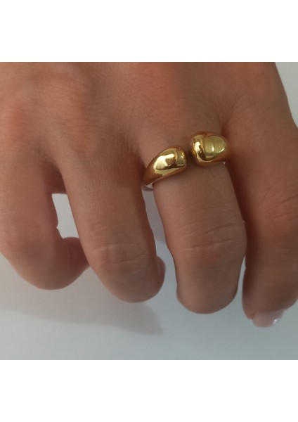 Çelik Ayarlanabilir Gold Renk Yüzük