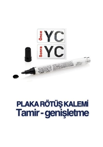 Plaka Yazma Rötüş Kalemi Plaka Kalemi Siyah