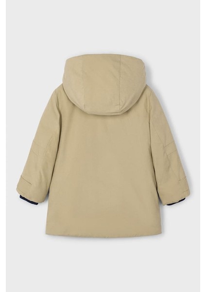 Erkek Çocuk Normal Kalıp Kapüşonlu Esnek Kumaşlı Parka - Açık Kahverengi fiyatları